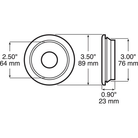 Peterson Manufacturing 2.5IN ROUND RUBBER GROMMET, OPEN BACK B142-18